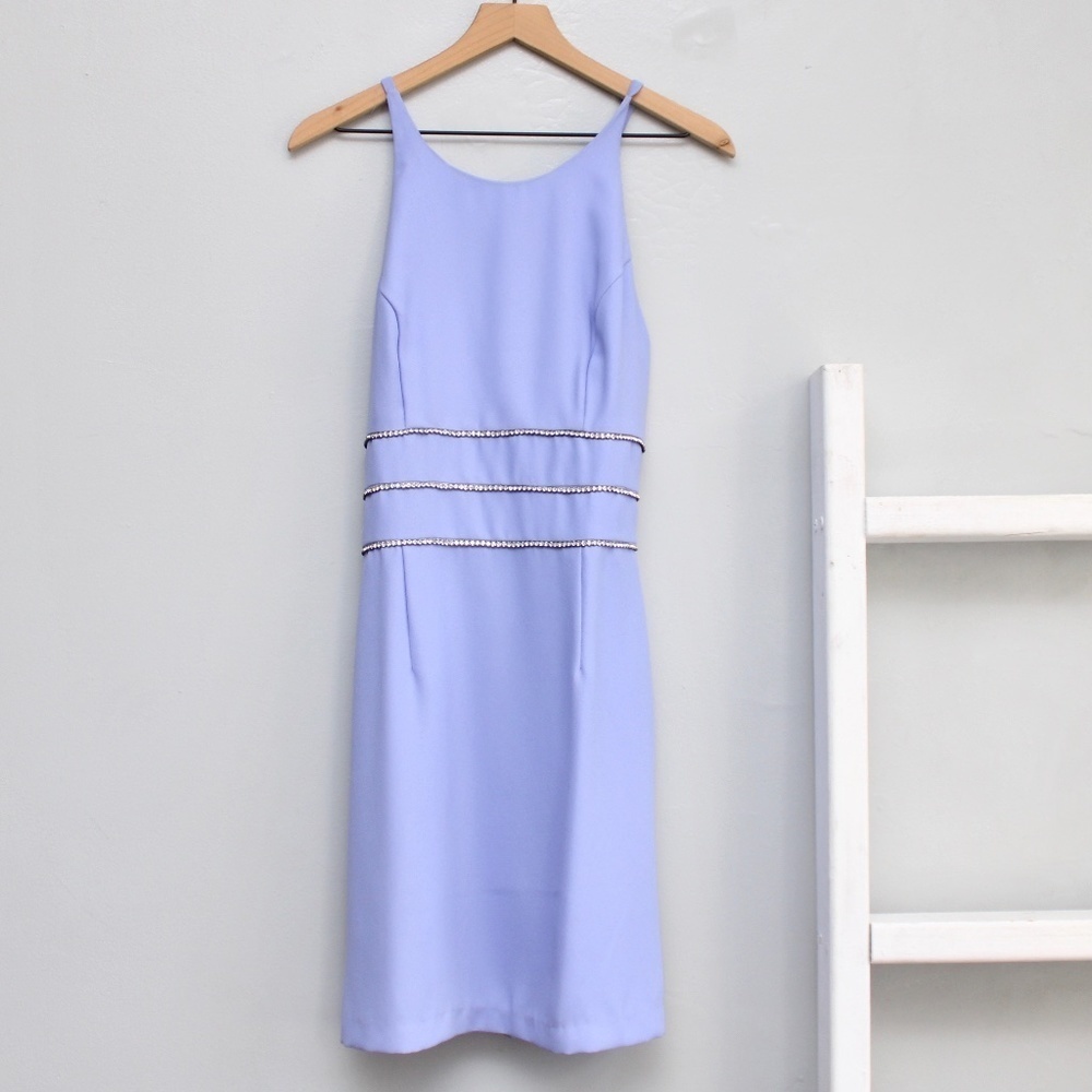 Dave & Johnny Y2K Periwinkle Purple Rhinestone Diamond Cocktail Dress​ Small